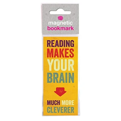 Image of Brainbox Candy Funny &#039;Brain Cleverer&#039; Magnetic Bookmark Perfect Little Birthday Gift for Him Her Friends Book Lovers Bookworms Stocking Fillers