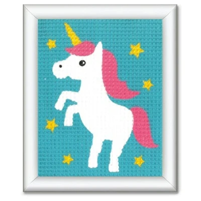 Image of Vervaco Canvas Kit Unicorn, Cotton, Multicolour, 12.5 x 16 0,3 cm