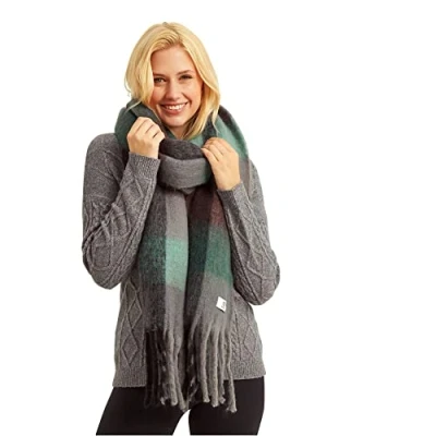 Image of TOG24 Unisex Craiden Box Check Scarf Pacific Blue One Size