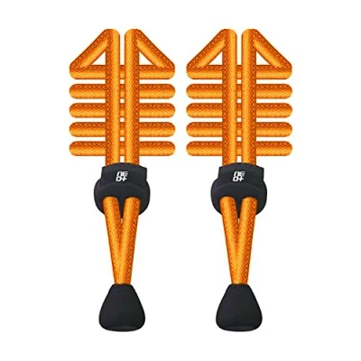 Image of Packs of Elastic Lock Round Shoelaces For Running &amp; Triathlon UK SELLER (1 SET NEON ORANGE)
