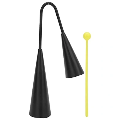 Image of Tomotato Agogo Bell Metal Double Traditional Handheld Latin Percussion Instrument Binaural Samba with Wooden Stick