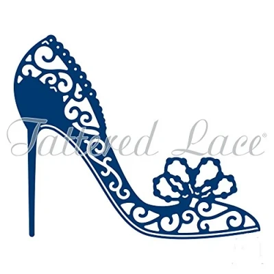 Image of Tattered Lace Pearl Heel Craft Cutting Die D1216 Glam High Shoe