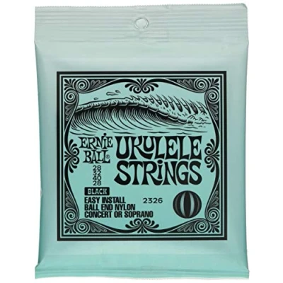 Image of Ernie Ball Concert/Soprano Nylon End Ukulele Strings Black