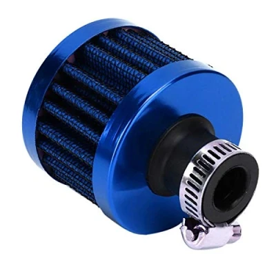 Image of Terisass Air Filter 13mm/0.5in Car Intake Crankcase Vent Valve Cover breather Universal (Blue)+mini oil