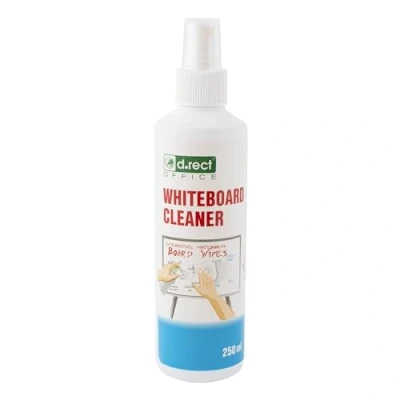 Image of D.RECT Whiteboard Spray Cleaner Fluid White Board Cleaning Ideal for Schools and Classrooms Removes Ink from Surfaces Drywipe Boards Office Accessories Size 250 ml