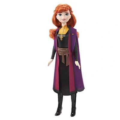 Image of Mattel Disney Princess Dolls, Anna Posable Fashion Doll with Signature Clothing and Accessories, Disney&#039;s Frozen 2 Movie Toys, HLW50