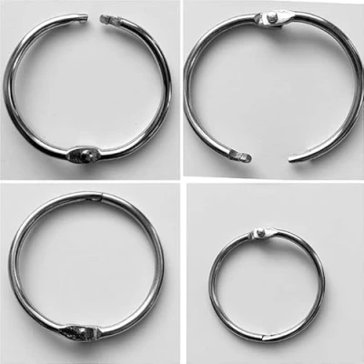 Image of 32 mm Metal Book Rings, Loose Leaf Binders Rings 20 Pcs Inner Diameter Keychains Binding Ring, for Memo Keychain Photo Album (Silver)