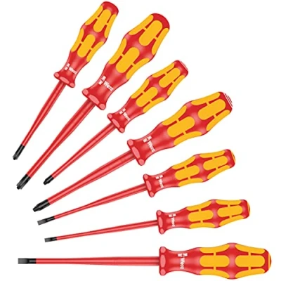 Image of Wera 05135961001 Screwdriver Set Kraftform PlusSerie 100&quot; 160iSS 7 pcs, Red Yellow