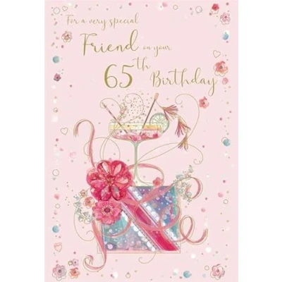 Image of ICG Artistic Ladies/Female 65th Birthday Card Age 65, Special Friend, Flowers for Her