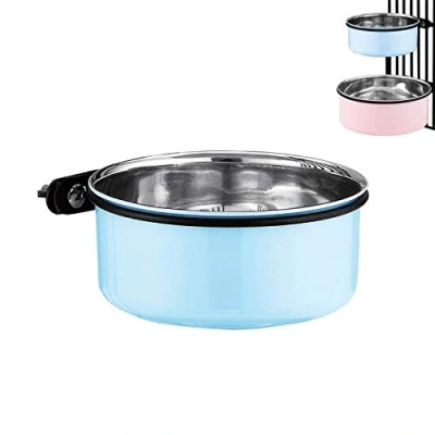 Image of SUOXU Dog Crate Water Bowl,Crate Type Pet Hanging Bowl,Stainless Steel Feeder Puppy Bowl Cage Dispenser Non Spill,Small Dogs Cats Feeding Bowls and Food Bowls(850ml/1pcs）