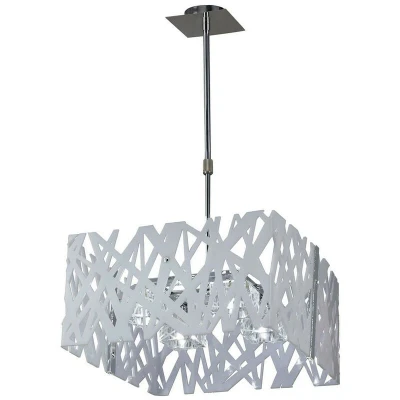 Image of Tokio Square Telescopic Convertible To Semi Flush 4 Light G9, Gloss White/Polished Chrome