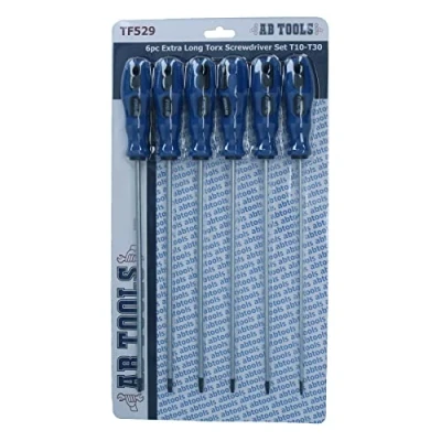 Image of Extra Long Torx Star Screwdriver Set T10 T30 Screwdrivers Length 250mm 6pc