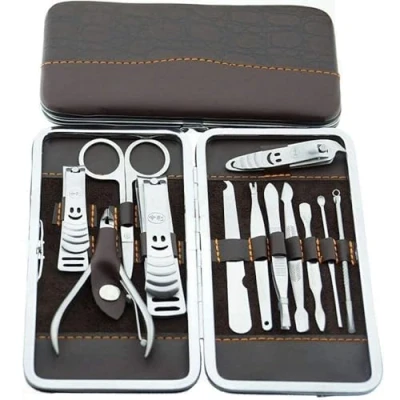 Image of MALAYAS Finger Toe Nail Cutter Stainless Steel 12 pcs Personal Manicure Scissors Set Clipper Earpick Grooming Pedicure Kits Men/Women Trimmer