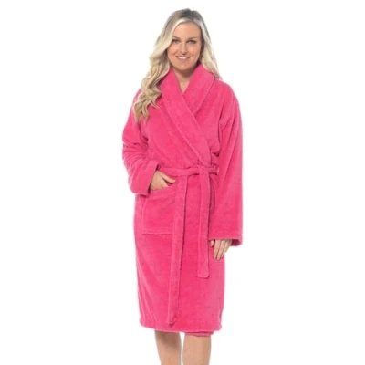 Image of Ladies Undercover Towelling Robe LN566 Rose 8 10