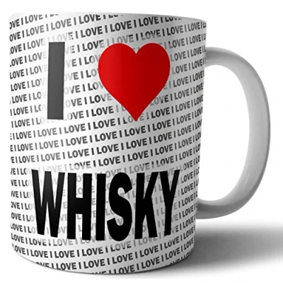 Image of AK Giftshop I Love Whisky Tea Coffee Mug Cup Birthday Christmas Gift