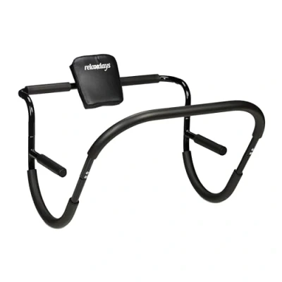 Image of Relaxdays Abs Trainer, Core Strength Exercise, 68.5 x 69 65 cm, Effective Abdominal Workout at Home, Sit Ups, Black, Steel