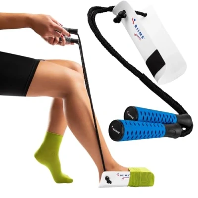 Image of Sock Aids for Putting Socks On and Off Aid SOKELP Helper Compression Device Elderly Disabled &amp; Shoe Horn Long Handle Disability