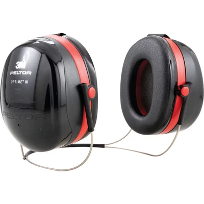 Image of 3M PELTOR Optime III Earmuffs, 35 dB, Black/Red, Neckband, H540B 412 SV