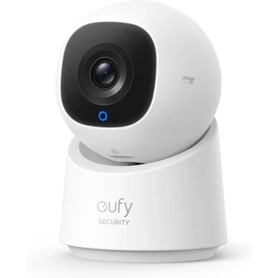 Image of eufy Security Indoor CAM C220, WiFi Surveillance Camera with Cable, 2K Resolution 360 PTZ, Human/Motion AI, Ideal as Baby Monitor/Camera for Pets/Home