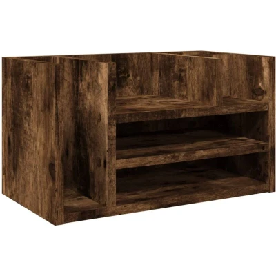 Image of vidaXL Desk Organiser Smoked Oak 44.5x24x25 cm Engineered wood