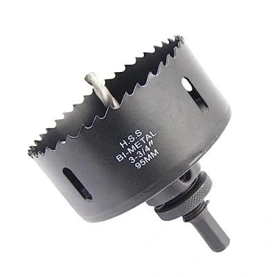 Image of 3.74inch Hole Saw, LAIWEI 95mm Cutter with A2 Heavy Duty Mandrel, 4341 Drill Bit,Cutting depth 38mm,For drilling holes in wood, aluminium profiles, PVC and metal pipes (3 3/4&quot;)