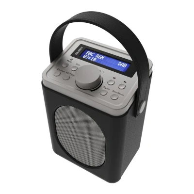 Image of Majority Little Shelford Radio, DAB, DAB+ Digital and FM Bluetooth, Portable, Battery Mains Powered, Bluetooth Connectivity, Dual Alarm, 15 Hours Playback LCD Display Black &amp; Grey