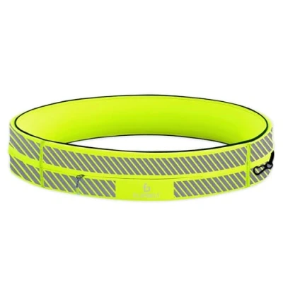 Image of FlipBelt Classic Running Belt for Phone and Small Accessories, Exercise Waist Pouch Women Men, XS, Reflective Neon Yellow