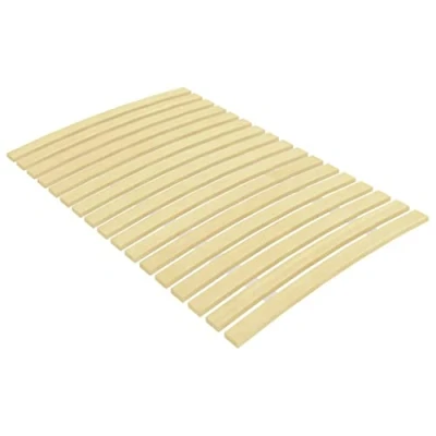 Image of vidaXL Slatted Bed Base with 17 Slats Home Indoor Bedroom Accessory Wooden Foldable Frame Roll Curve Furniture 80x200 cm