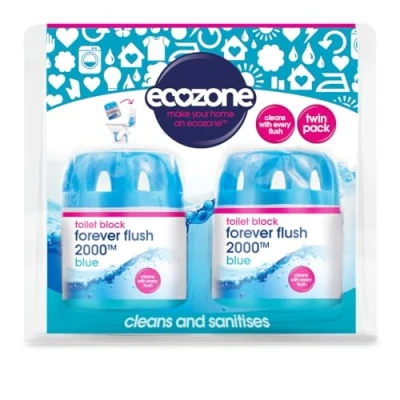 Image of Ecozone Forever Flush 2000 Toilet Block Twin Pack,blue
