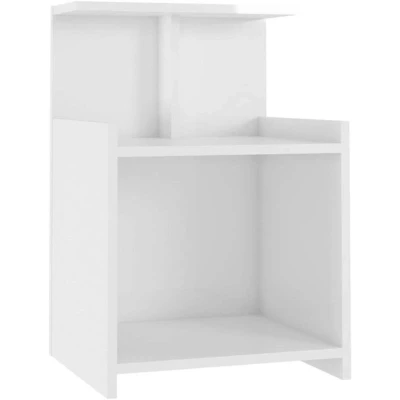 Image of vidaXL Bed Cabinet High Gloss White 40x35x60 cm Engineered Wood