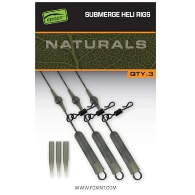 Image of Fox Naturals Submerged Heli rig Leaders 30lb (3 pieces) Carp