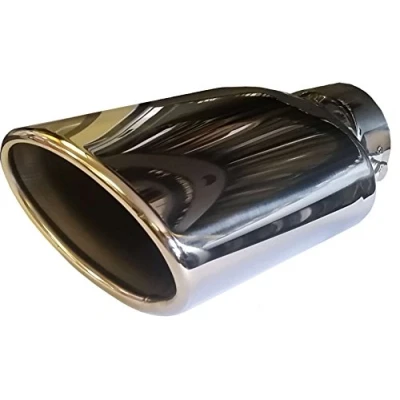 Image of XtremeAuto® Universal Stainless Steel High Quality Exhaust Tail Piece Tip Single/Double/Twin/Oval Post Box/Round/Big Bore/Up Swept/Clip On/Weld On/Matt Black/Chrome (125mm OVAL)