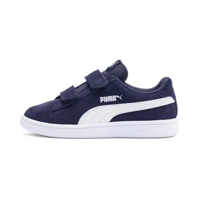 Image of Puma Unisex Kids Smash v2 SD V PS Sneakers, Peacoat White, 13 UK Child