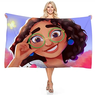 Image of JXSMYT Beach Towels, Bath Towel, 3D Film Encanto Microfibre Hand Towel Set, Large, Gifts for Children (A1.70 x 150 cm)