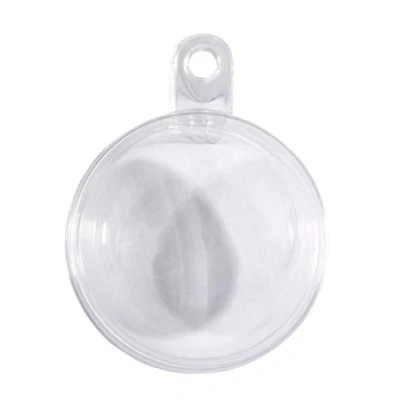 Image of Rayher Set of 6 Clear Fillable Plastic Balls for Seasonal Crafts, Transparent Hanging Ball, Two Part Bauble Crafting and Decoration, diameter 8cm, 39468800