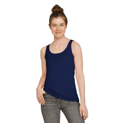 Image of Gildan Ladies Soft Style Tank Top Vest (2XL) (Navy)