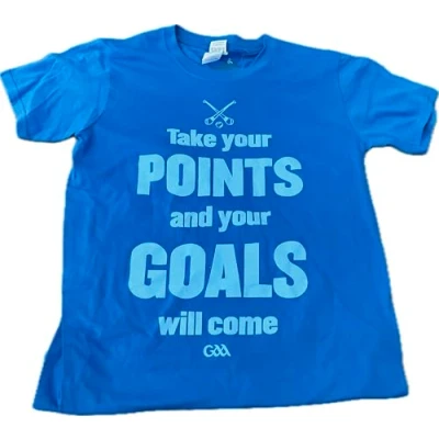 Image of Dublin Official GAA Ireland County TAKE YOUR POINTS t shirt size SMALL very rare limited Stock