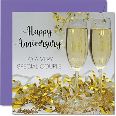 Image of Cute Anniversary Card for Couple Happy Special Classy Wedding Women Men Her Him, 145mm x Greeting Cards Fiance Fiancee