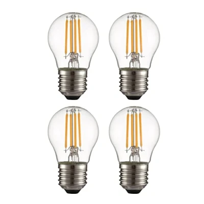 Image of TEKLED® G45 Filament Vintage DIMMABLE LED Bulbs E27 Edison Screw Energy Saving 4W Light Bulb 40W Equivalent Clear 2700K 470LM 4 Pack Warm White