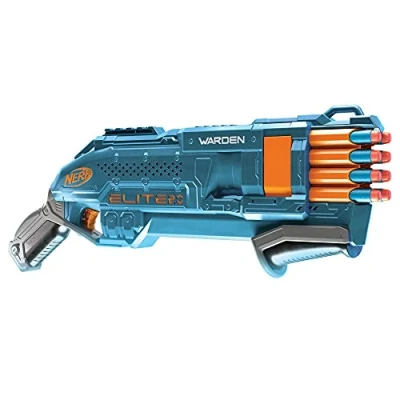 Image of Nerf Elite 2.0 Warden DB 8 Blaster, 16 Official Darts, Blast 2 Darts At Once, Tactical Rail, Slam Fire