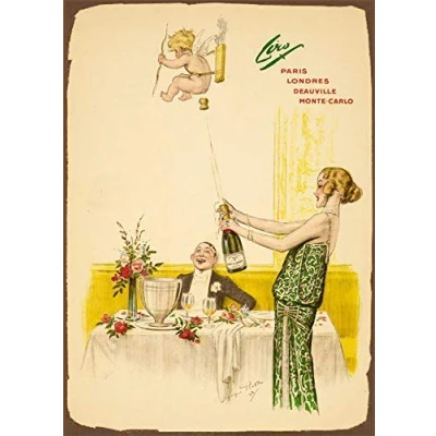 Image of Moet and Chandon Vintage Style Metal Advertising Wall Plaque Sign Tin Decor Poster 8X12 Inches A3