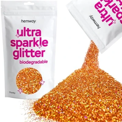 Image of Biodegradable Glitter Copper Holographic Ultra Sparkle Eco Friendly Plant Based Bio Chunky for Face Body Hair Craft Resin Festival Makeup Eyeshadow 100g / 3.5oz