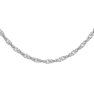 Image of Carissima Gold Women&#039;s 9 ct White 2.1 mm Twist Curb Chain Necklace of Length 51 cm/20 Inch