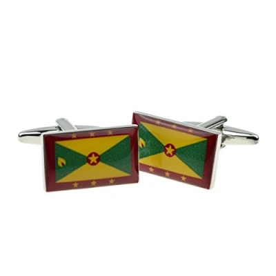 Image of GTR Prestige Giftware Grenada Flag Cufflinks Presented in a Cufflink Box X2BOCF151