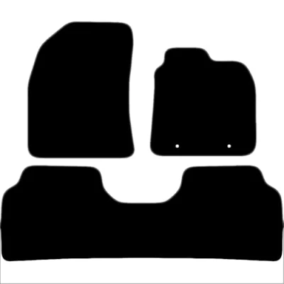 Image of Carsio Carpet Car Mats For Toyota Avensis 2009 2011 3 Piece Set with 2 Clips Tailored Fit Floor Mat Complete Accessory Black Custom Fitted All Weather, Anti Slip Backing &amp; Grey Trim