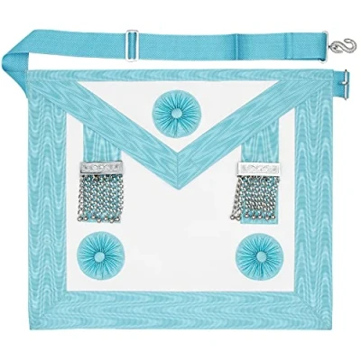 Image of THE Masonic COLLECTION Craft Regalia Master Masons Premium 3rd Degree Apron Blue Colour Lambskin/Faux Leather A Useful Gift Accessory For Freemason Men