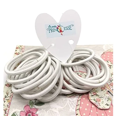 Image of Set of 36 Thick 4 mm Elastic Hair Ties, School Uniform Bands Ponytail Holders Bobbles for Women Girls Ties (White)