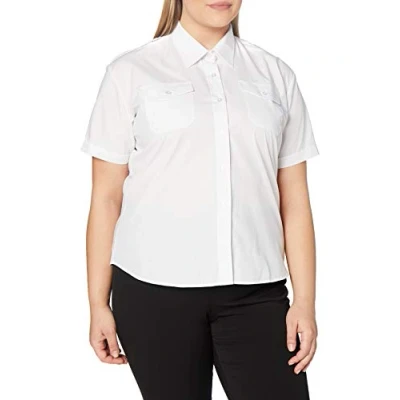 Image of Premier Workwear Ladies Short Sleeve Pilot Shirt White 10