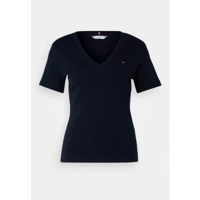 Image of Tommy Hilfiger Women&#039;s New Slim Cody V Neck Short Sleeve T Shirt