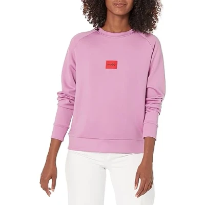 Image of HUGO Women&#039;s Woven Logo Jersey Sweatshirt, Lavendar Haze, XL